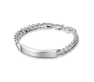 Sterling silver men’s Cuban ID bracelet - Most Trendy Affordable ...